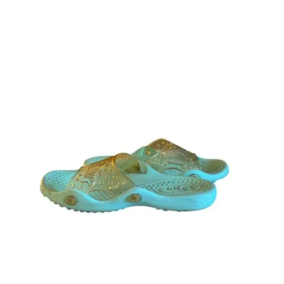 Dior Transparent Turquoise Jelly Slide Sandals - Picture 2 of 4